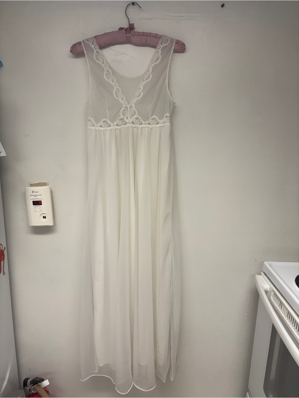 Vintage 1970s White Bridal Nightgown Sz M - Picture 3 of 5